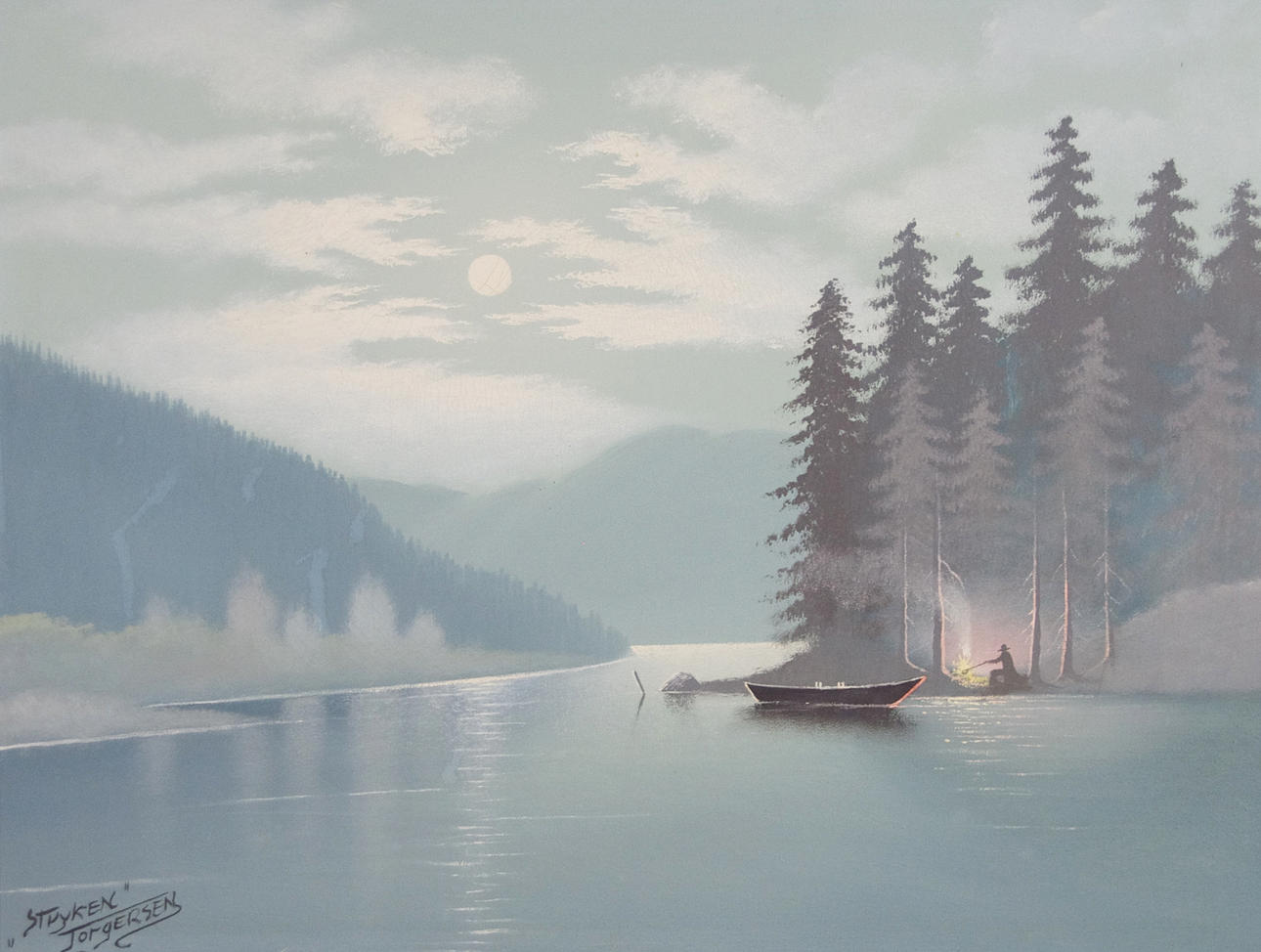 OIDENTIFIERAD KONSTNÄR. Fjordlandskap, olja på duk, signerad Torgersen.