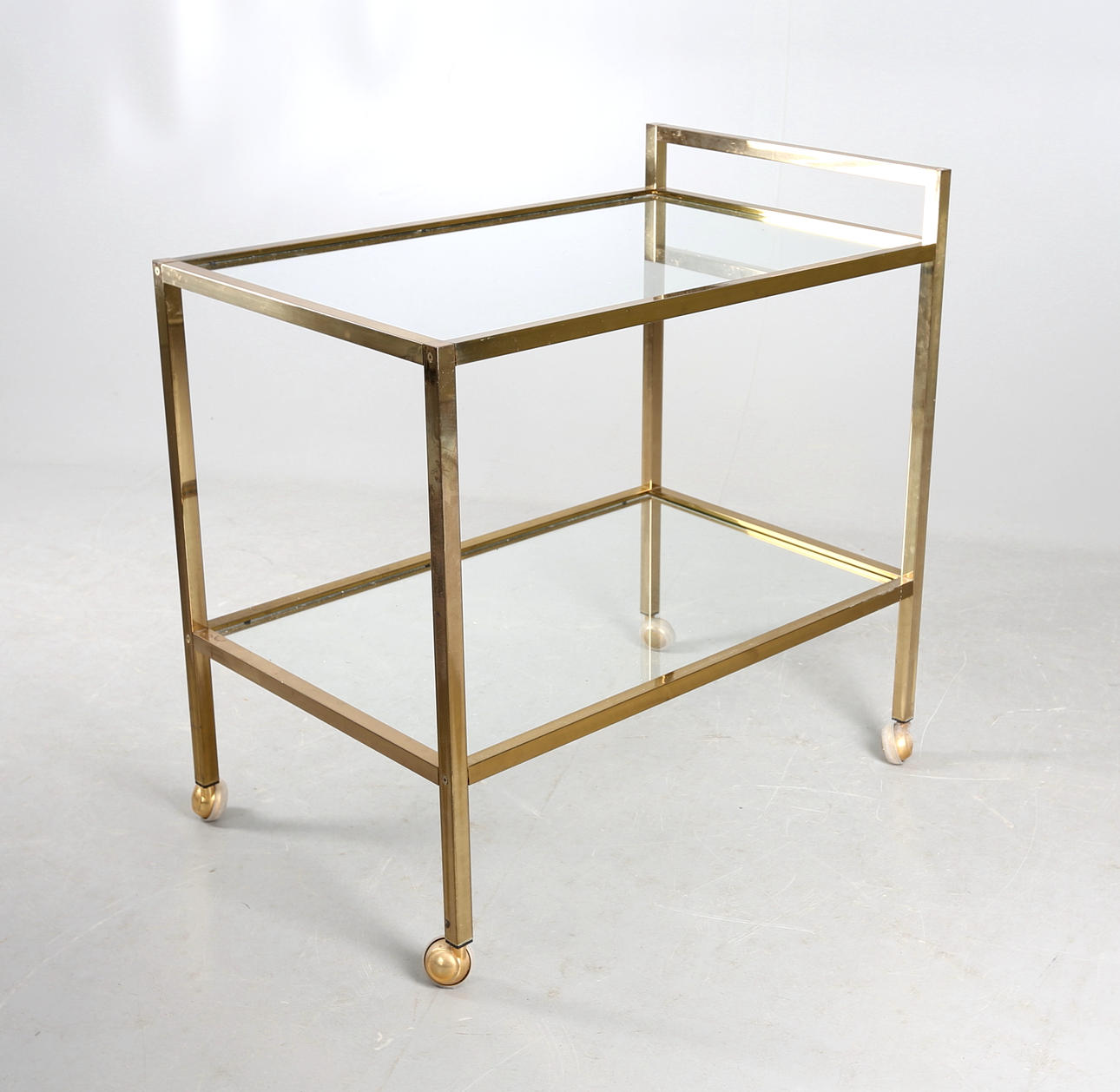 SERVERINGVAGN, mässing, glas, 1900-talets andra hälft.