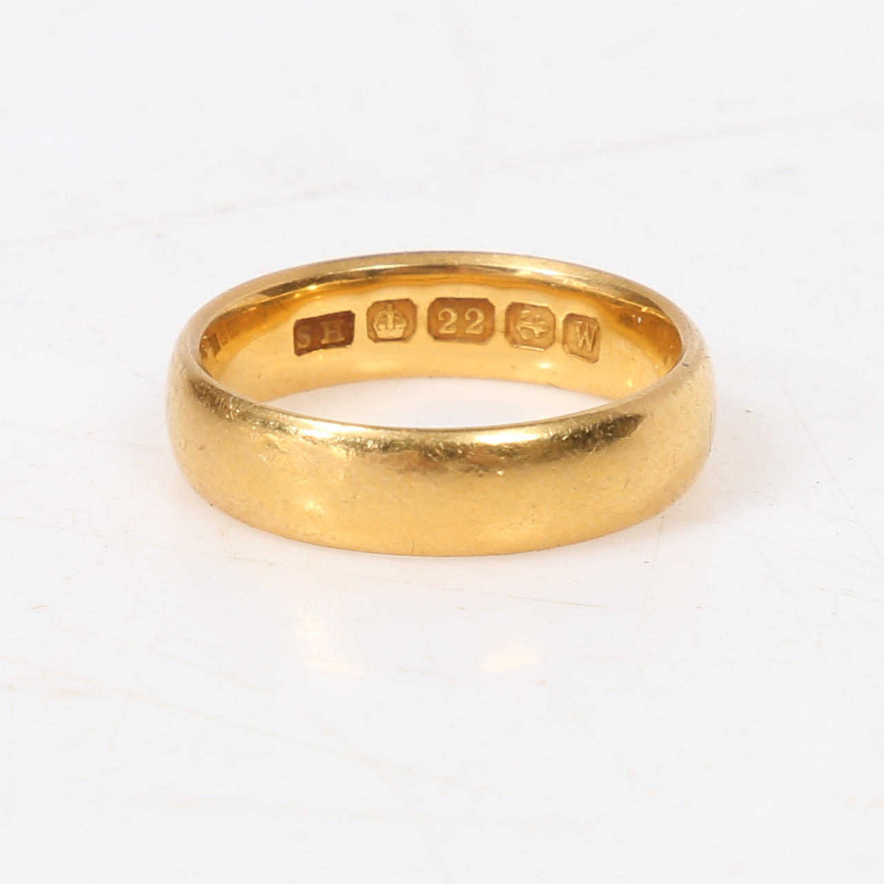 VINTAGE 22CT KULTA VIHKISORMUS.