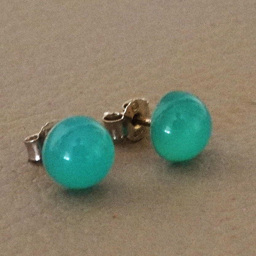 ÁGATA, azul claro, pendientes, plata 925/plata.