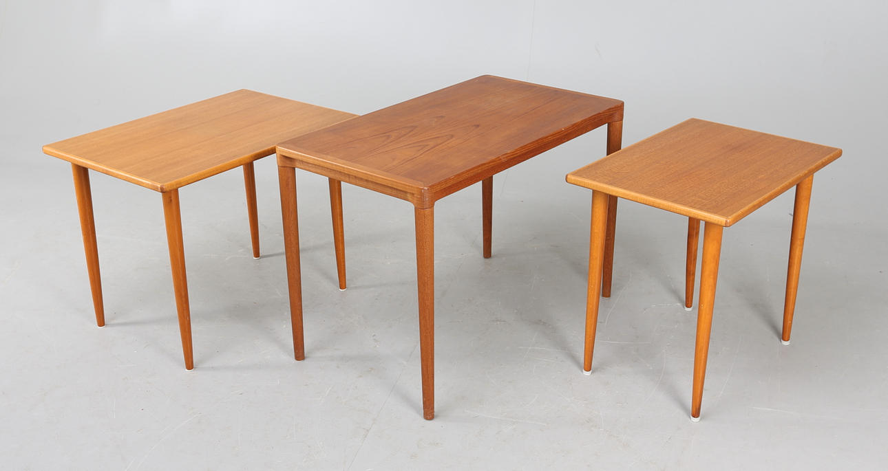 BORD, 3 st, teak, Furnitures Danish Control, Danmark, 1950/60-tal.