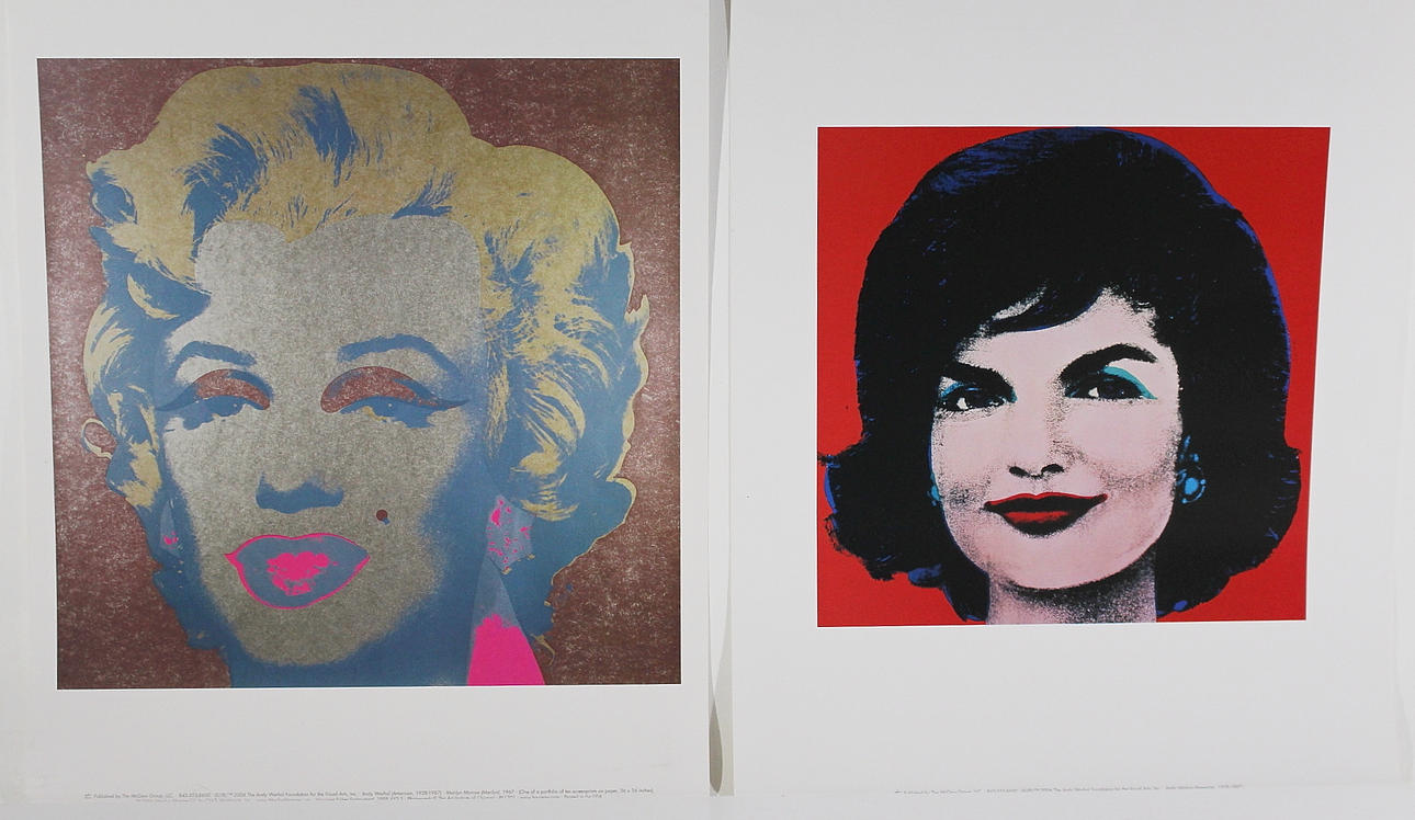 ANDY WARHOL. EFTER. tryck, Marilyn Monroe 2006 och red Jackie, 1964.