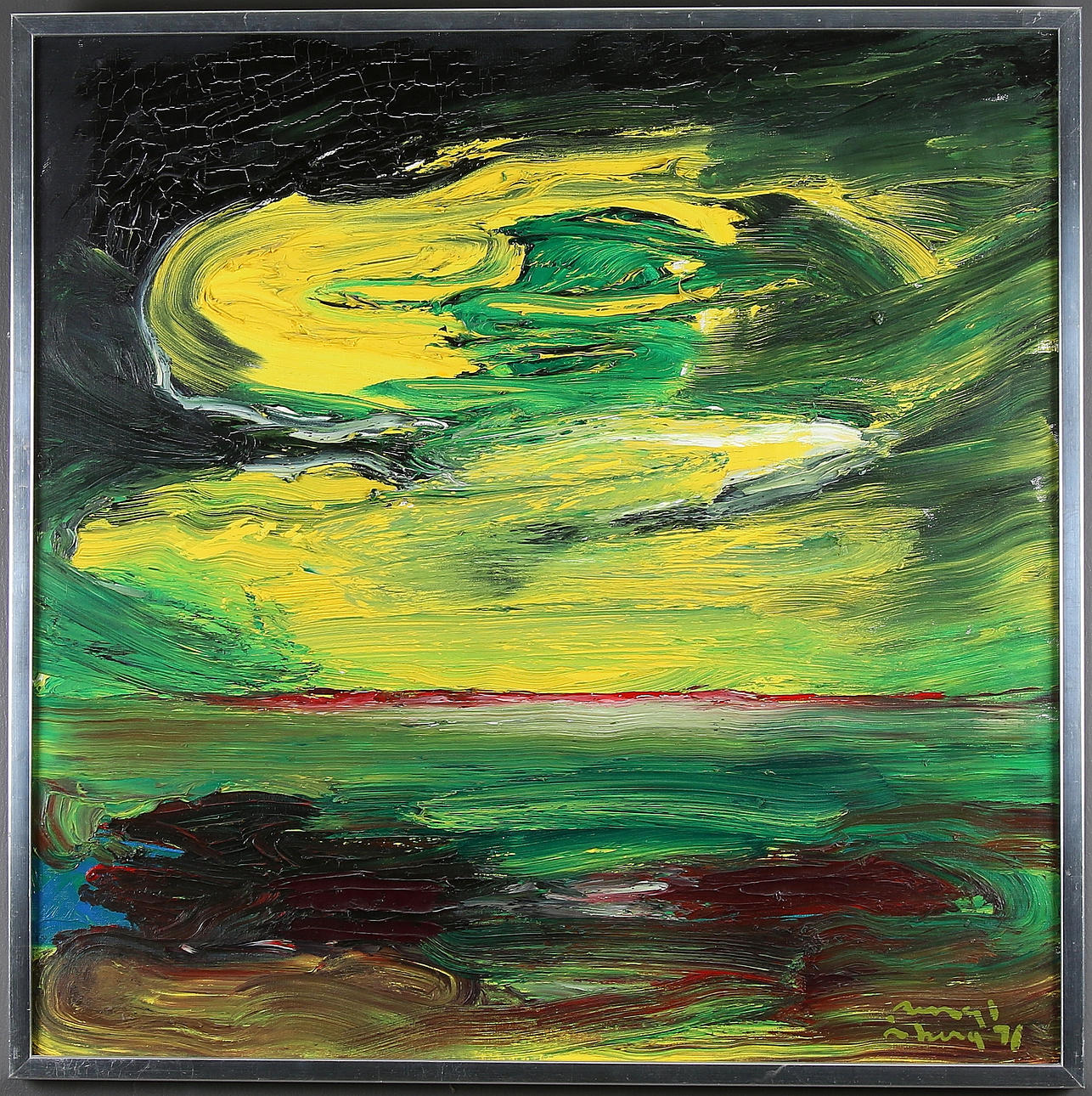 BENGT ÅBERG. "I gryning", olja på duk, signerad.