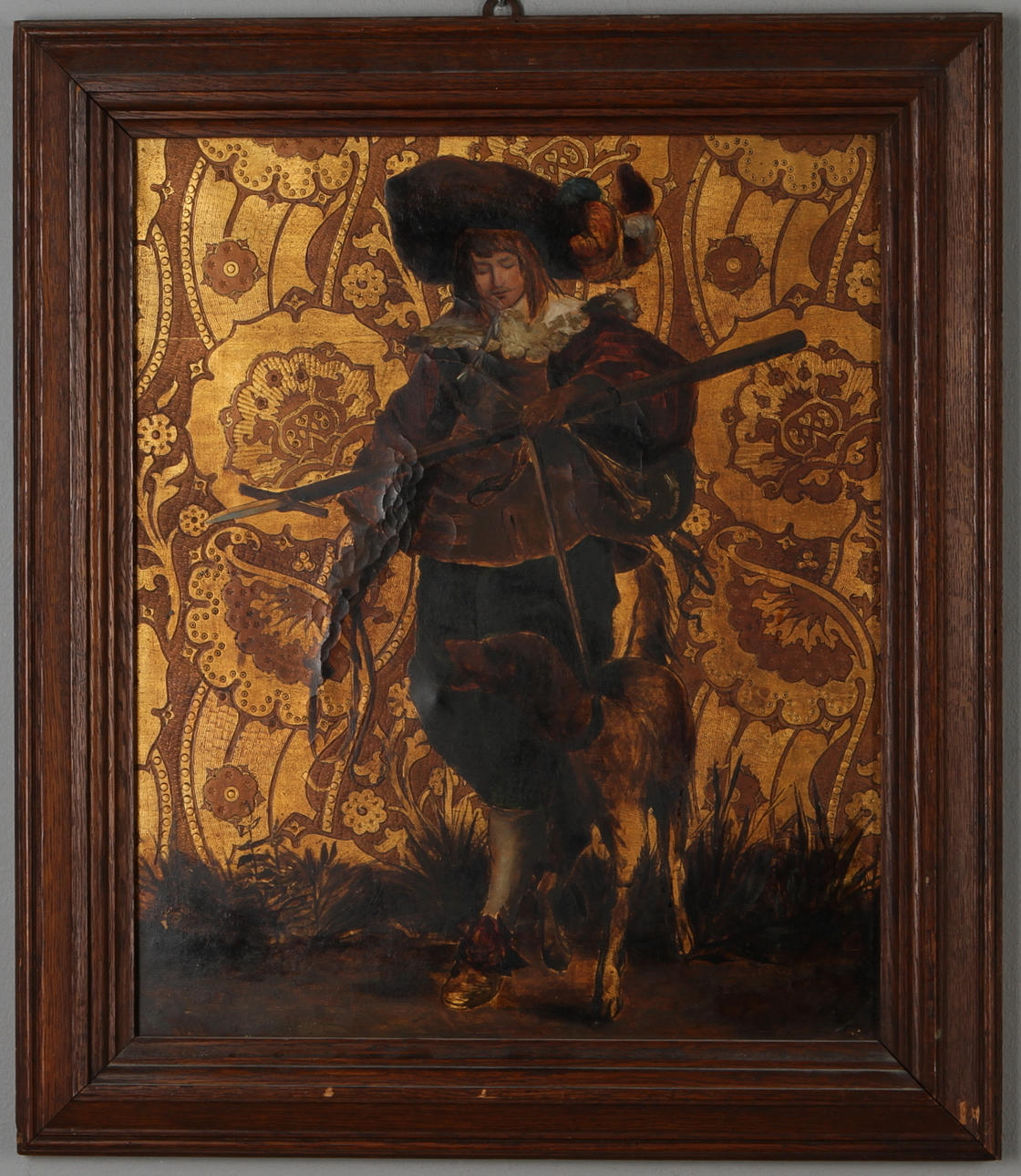 DEKORATIV TAVLA, blandteknik, 1900-tal.