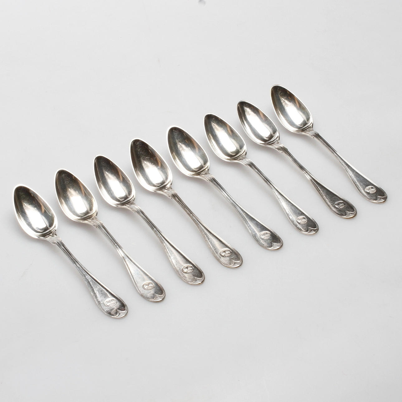 TESKEDAR, 8 st, silver, Jonas Nylander, Skara 1829, vikt ca. 172,5 gram.