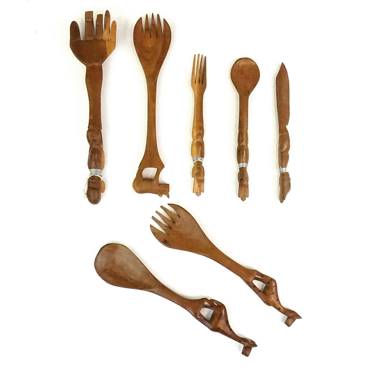 AFRICAN WOODEN CUTLERY.