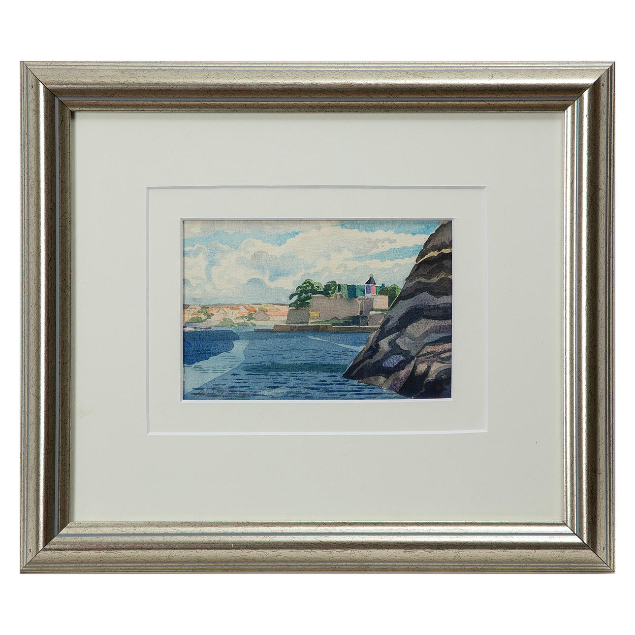 JAN FALKMAN. Watercolour, signed.