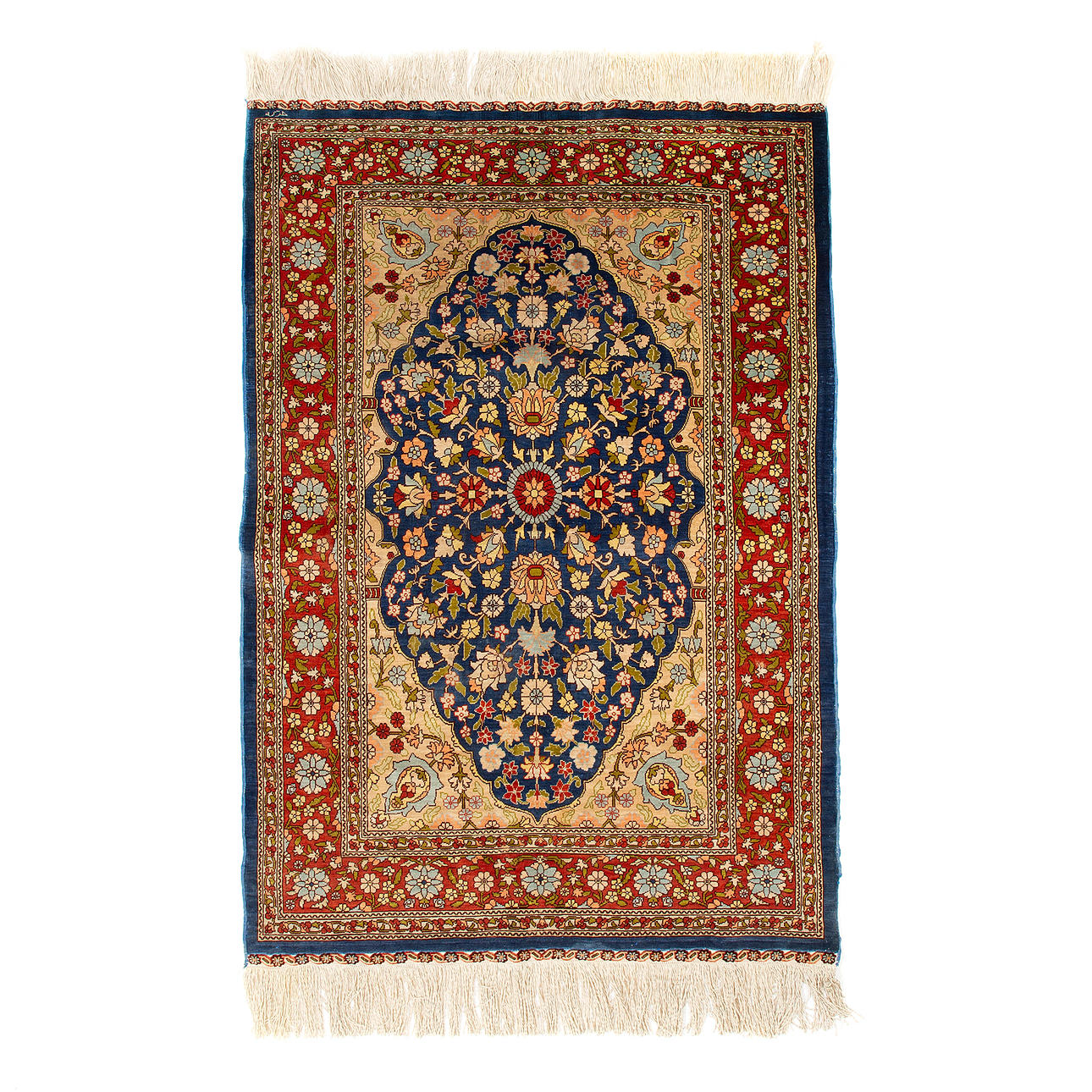 EIN TEPPICH, Herike, Seide.