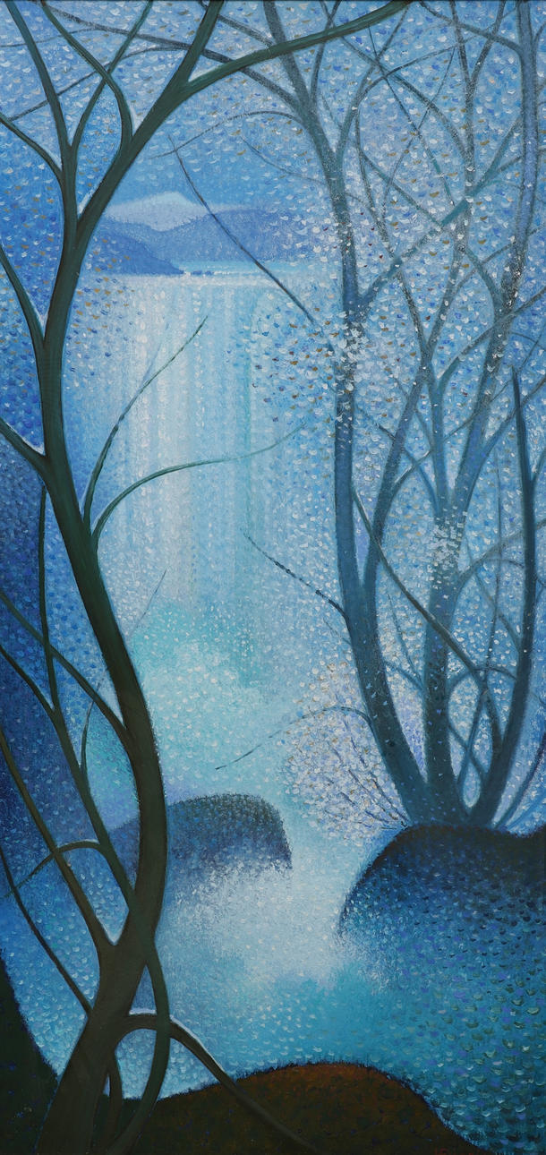 LEONARD DIGRIS. olie på panel, vinterskov, signeret.