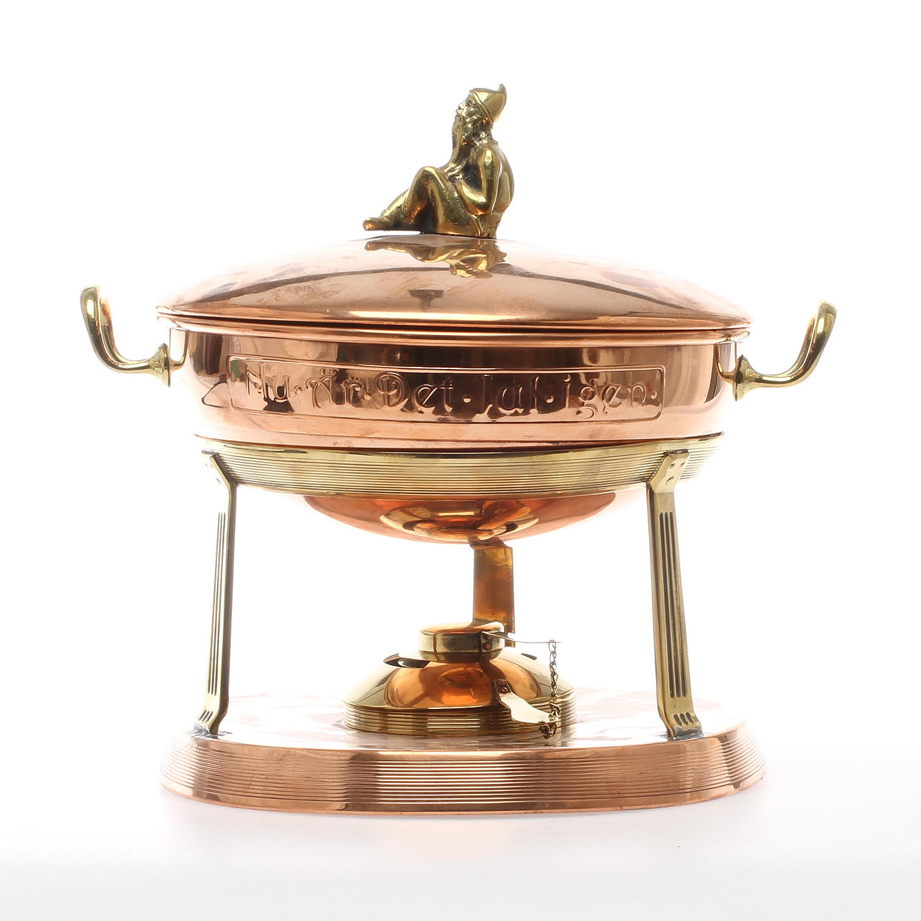 GLÖGGRYTA, koppar och mässing, jugend, Gustav Eriksson, Eskilstuna, 1900-talets början.