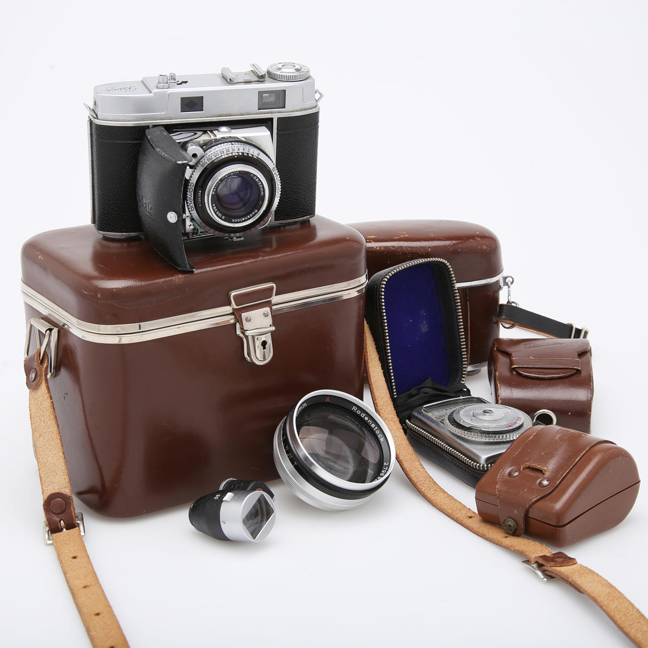 KAMERA, Kodak Retina IIc, mit Zubehör.