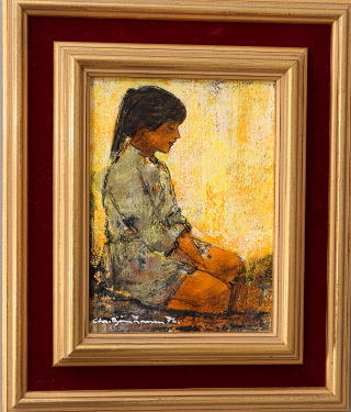 BJÖRN LARSEN. TAVLA, gouache på akvarellpapper, signerad Chr.Björn Larsen -76.