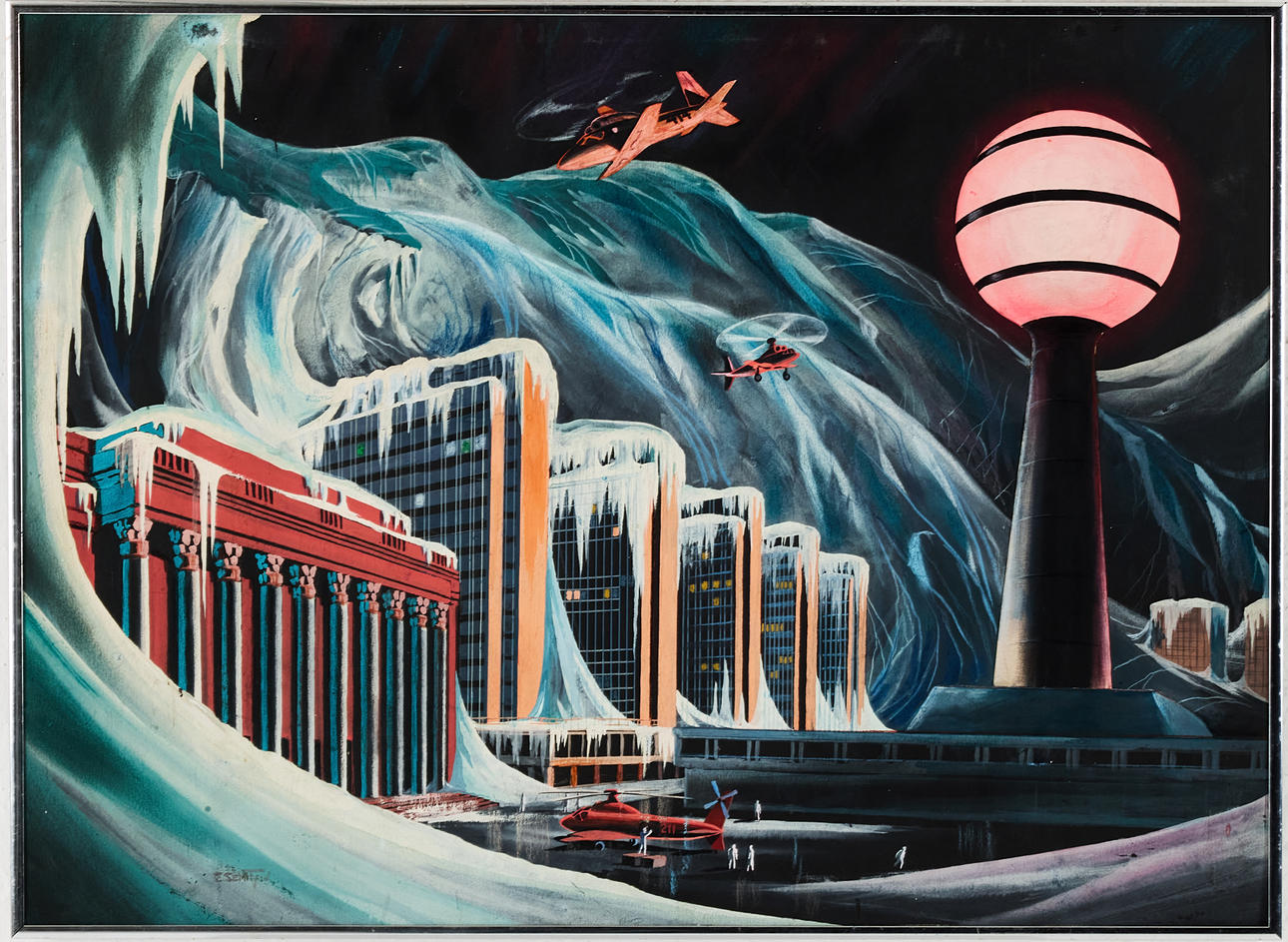 EUGEN SEMITJOV. gouache on cardboard, signed.