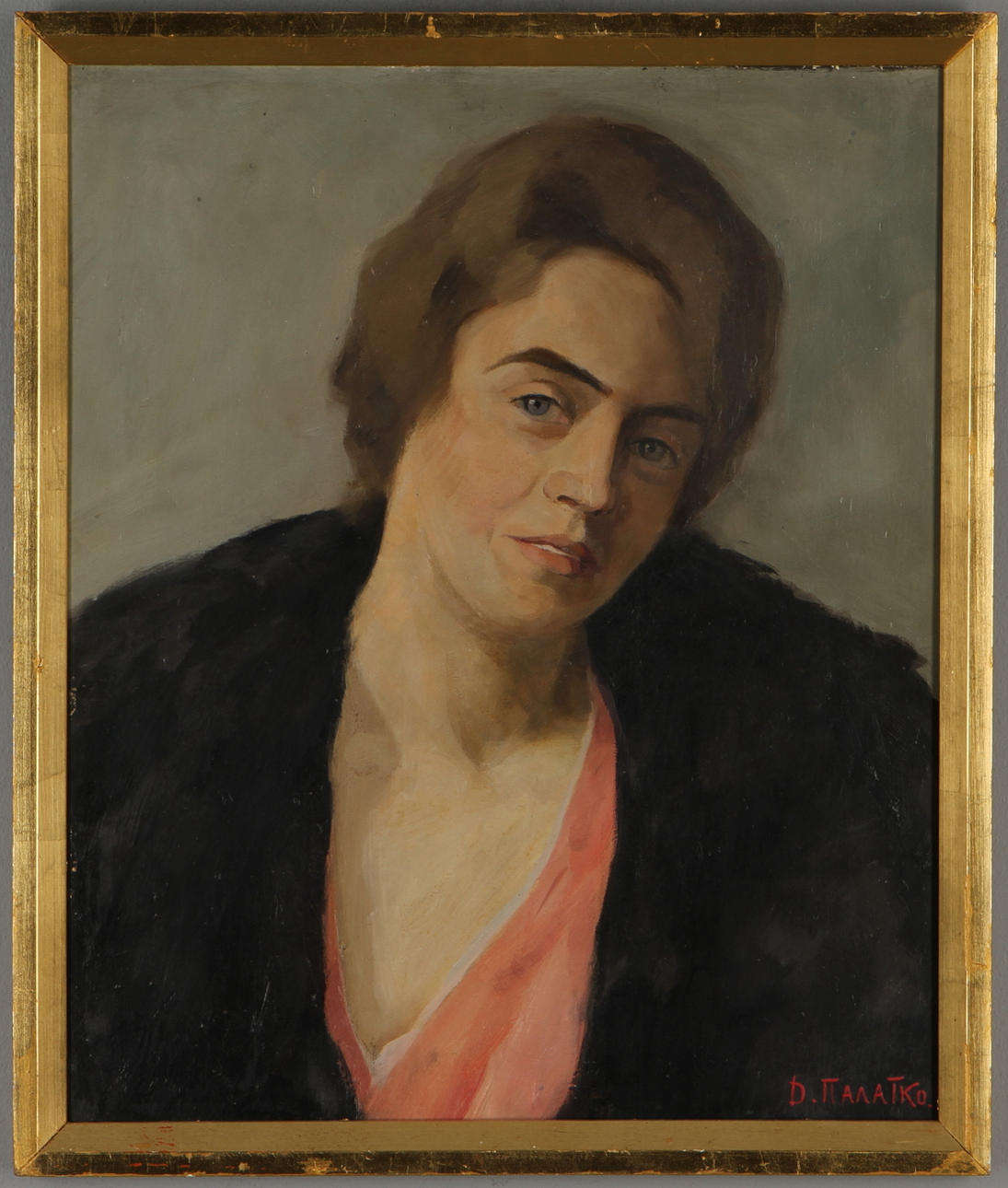 DIMITRI MIHAILOVITCH PALATKO. Kvinnorporträtt, olja på pannå, signerad.