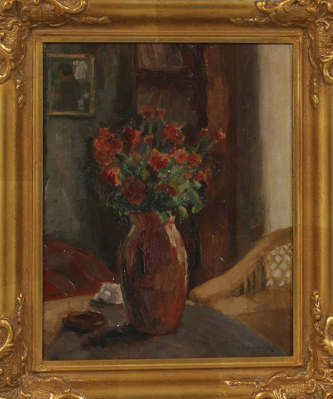 ENDIS BERGSTRÖM. Blomsterstilleben, olja på duk, sign.