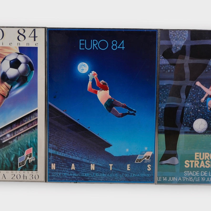 AFFISCHER, 3-stycken, Fotboll EM 1984.