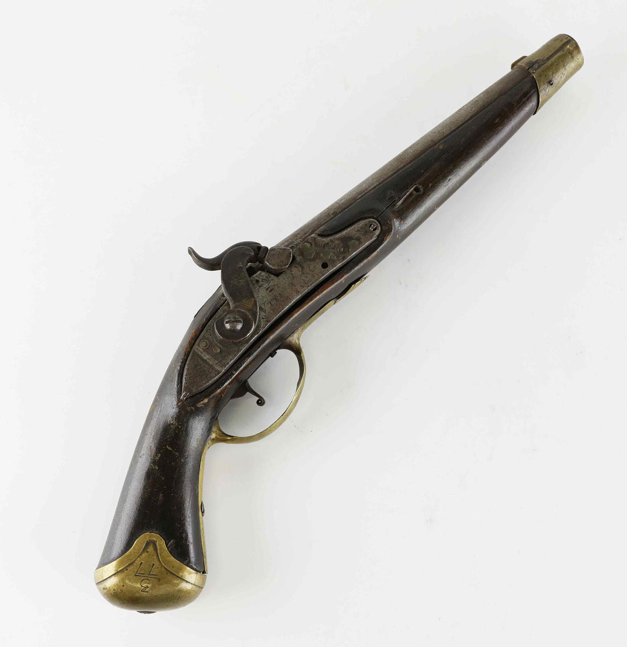 SLAG LOCK PISTOL, remade from flint lock, circa 19th century. Weapons ...