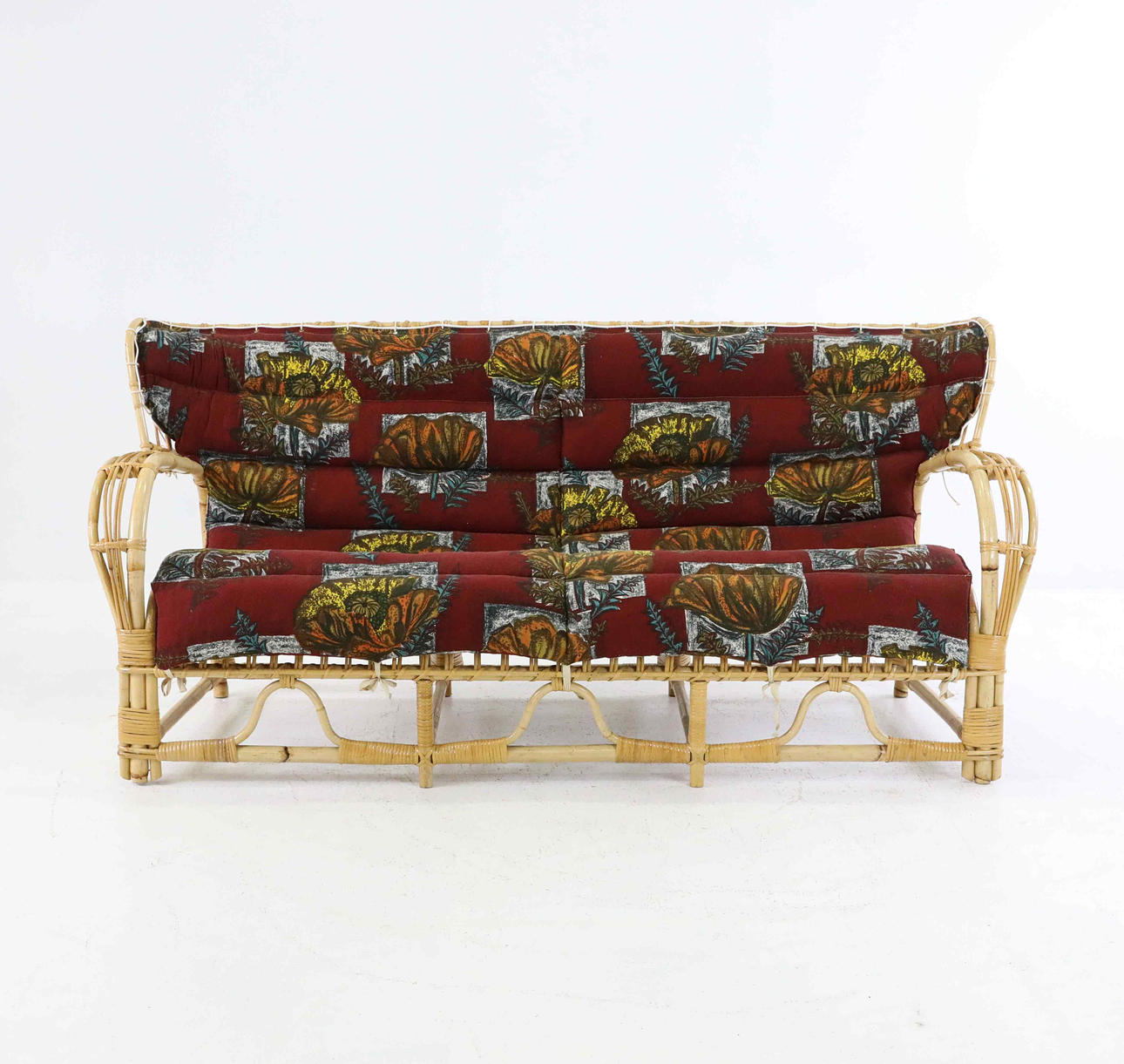 SOFFA, bambu/rotting, 1940/50-tal.