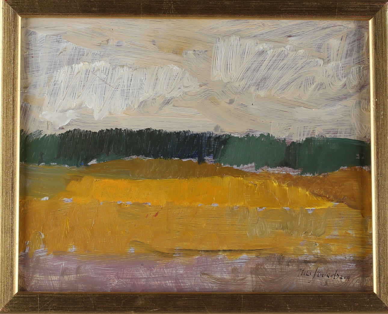 NILS SÖDERBERG. Landskap, 3 st, olja på pannå, signerade.