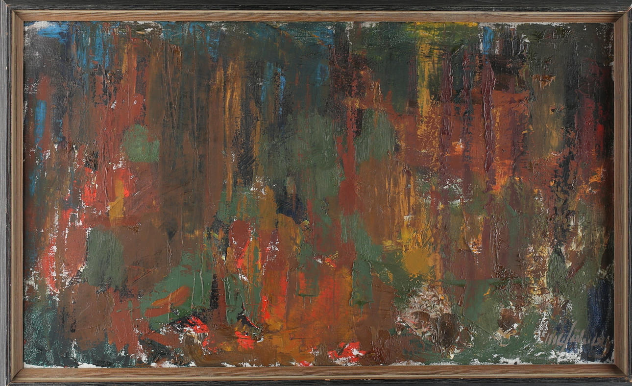 NILS SÖDERBERG. Skogslandskap, 2 st, olja på pannå, signerade.