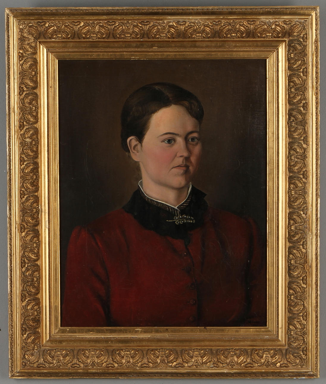 OKÄND KONSTNÄR. Portträttstudie, olja på duk, otydligt signerad.