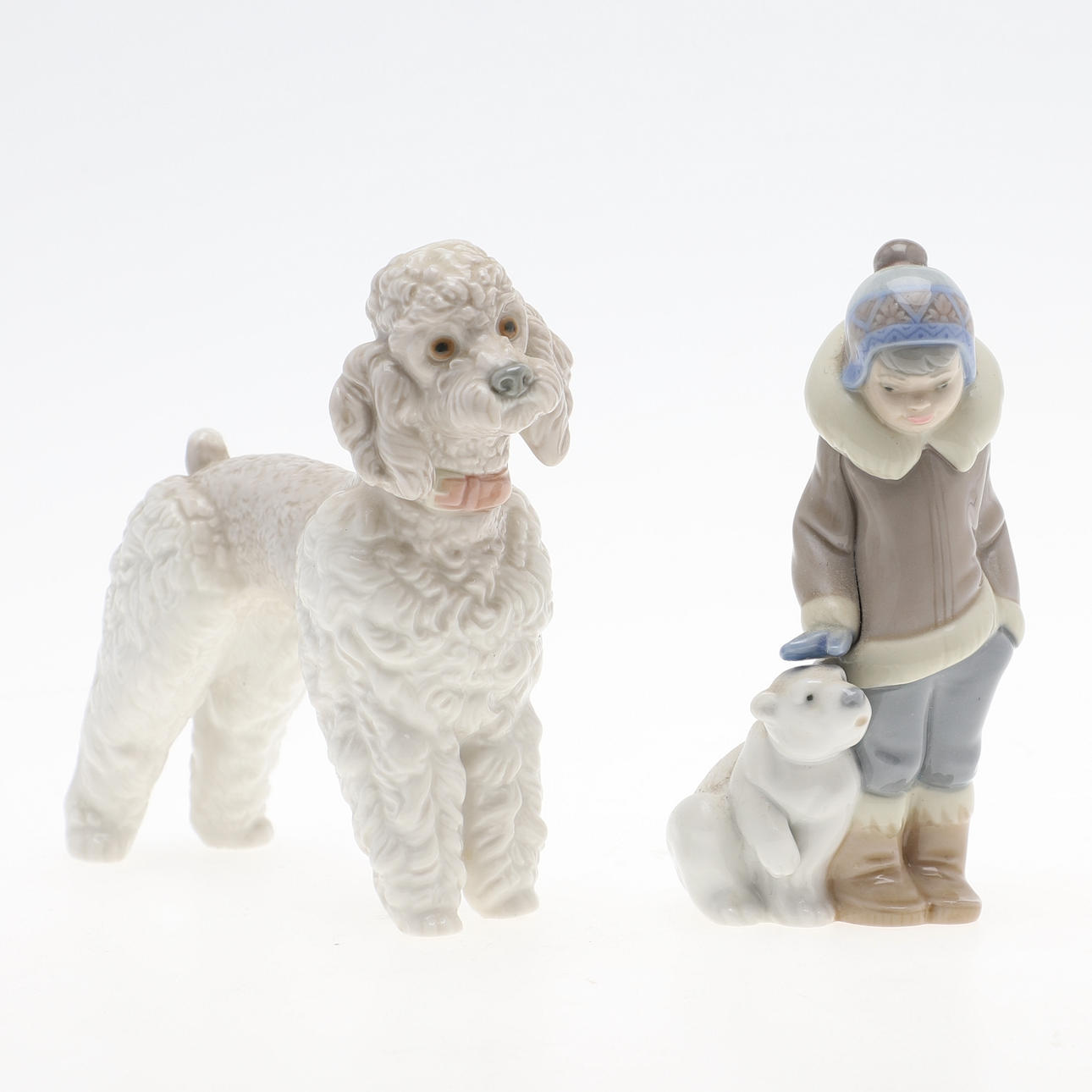 FIGURINER, 2 st, bl.a. pudel, Lladro, Spanien.