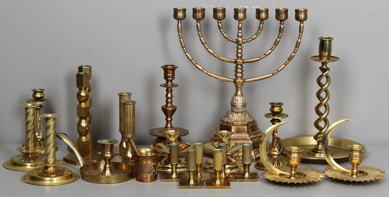 LJUSSTAKAR, 22 delar, Hemslöjden Gusum, Skultuna m.fl.