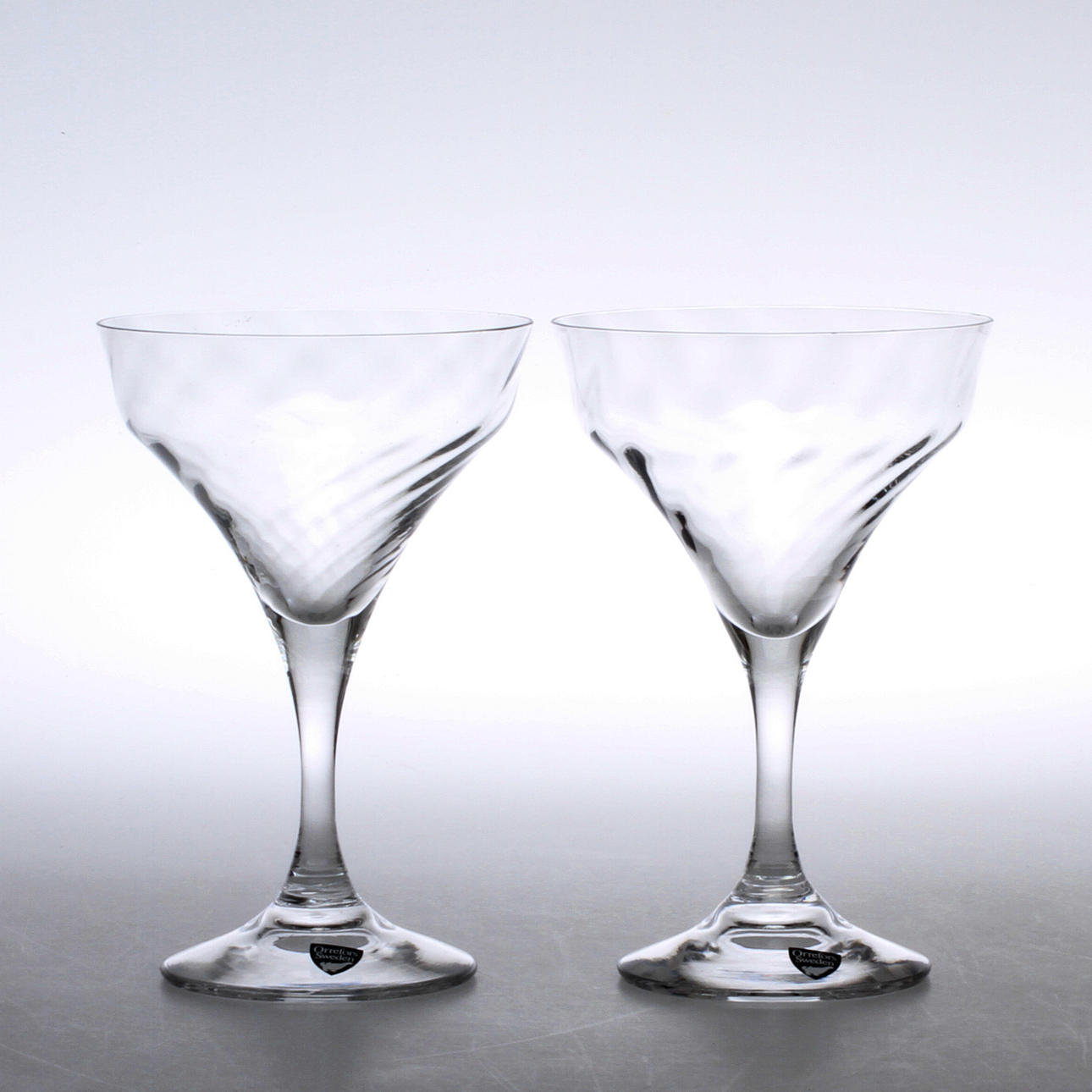 CHAMPAGNEKUPOR, 5 st, glas, "Helena", Gunnar Cyrén, Orrefors.