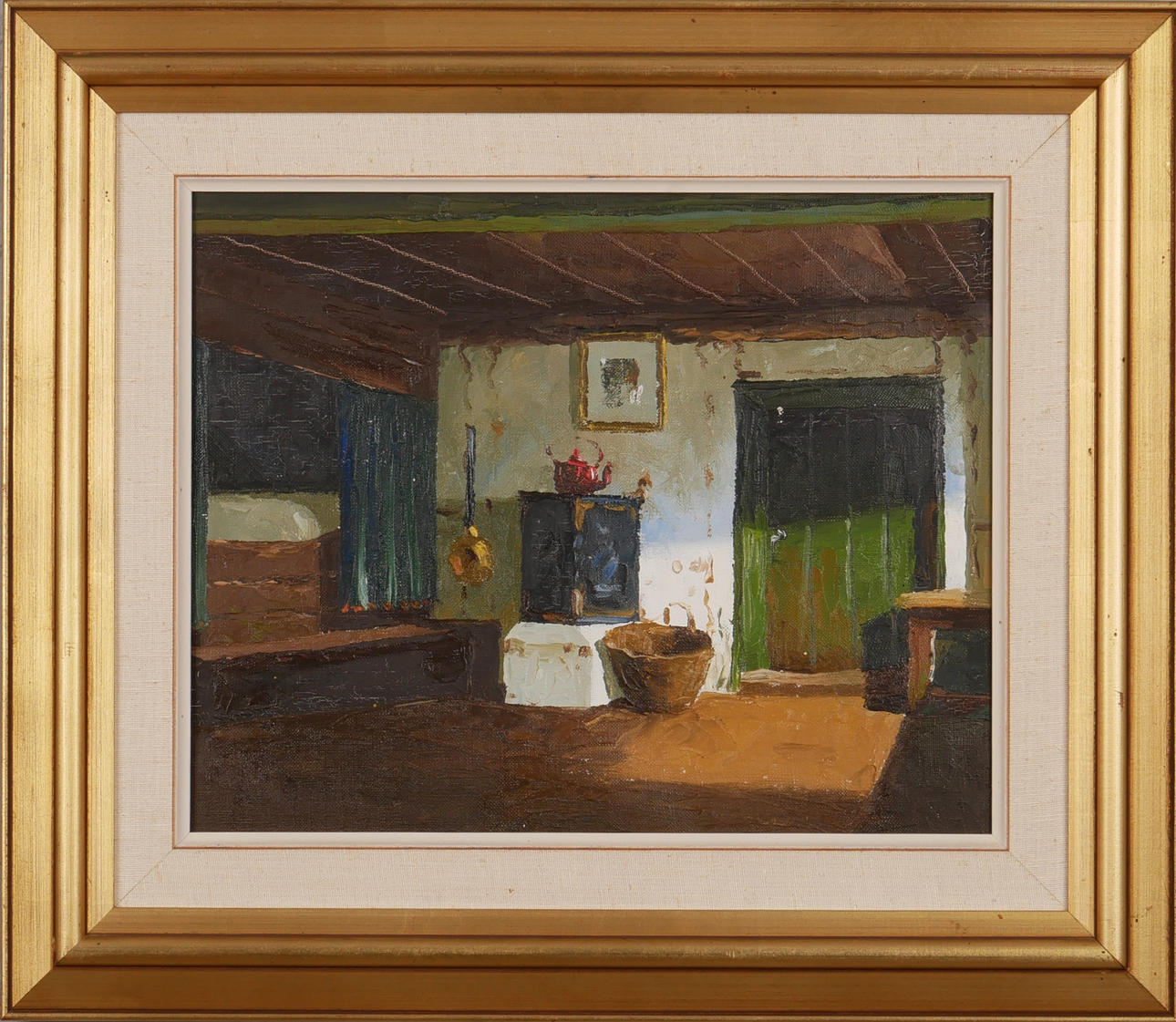 OSWALD RASMUSSEN. Interior, oil on canvas, signed.