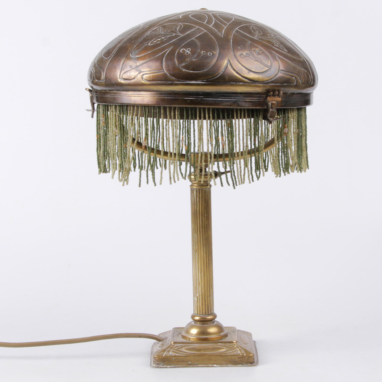 LAMPA, mässing och koppar, jugend, strindbergsmodell, 1900-tal.