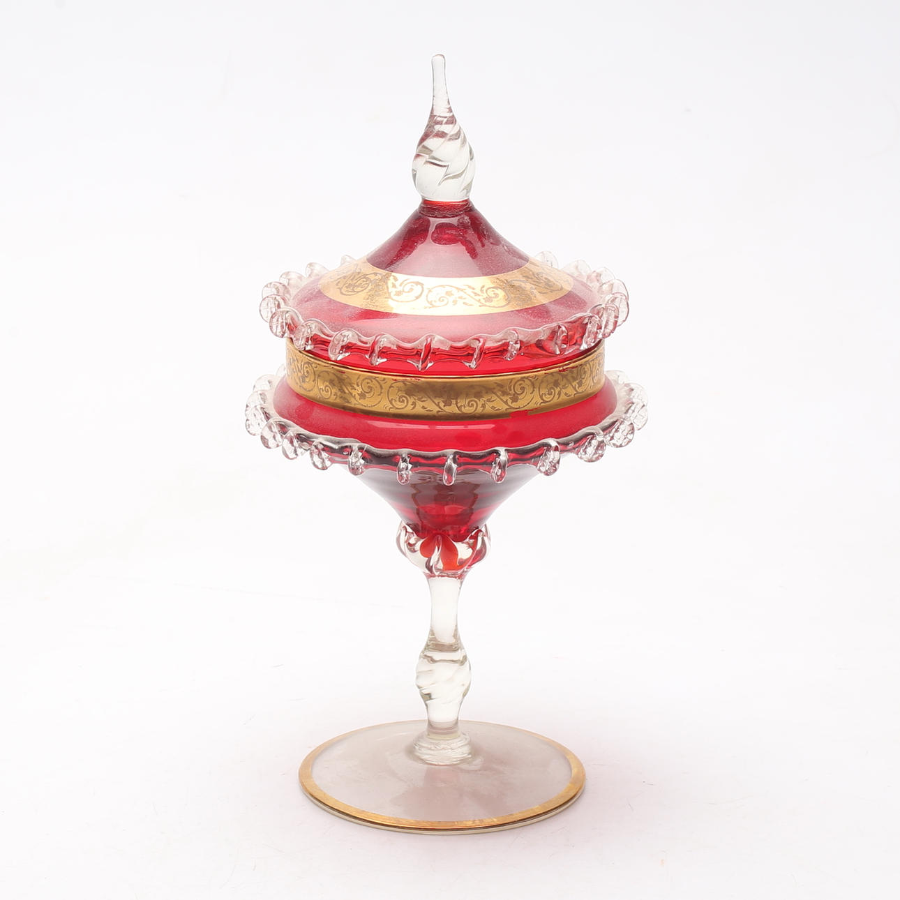 SKÅL, glas med låg, 1900-tal.