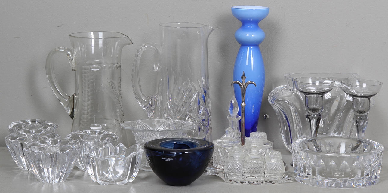 GLASPARTI, 15 delar, Orrefors m.fl.