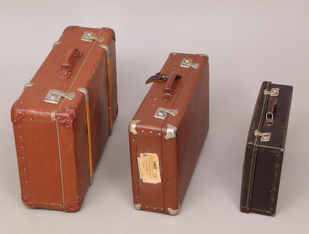 RESVÄSKOR, 3 st, papp, tidigt 1900-tal.