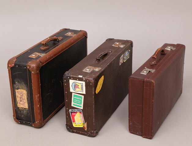 RESVÄSKOR, 3 st, papp, tidigt 1900-tal.