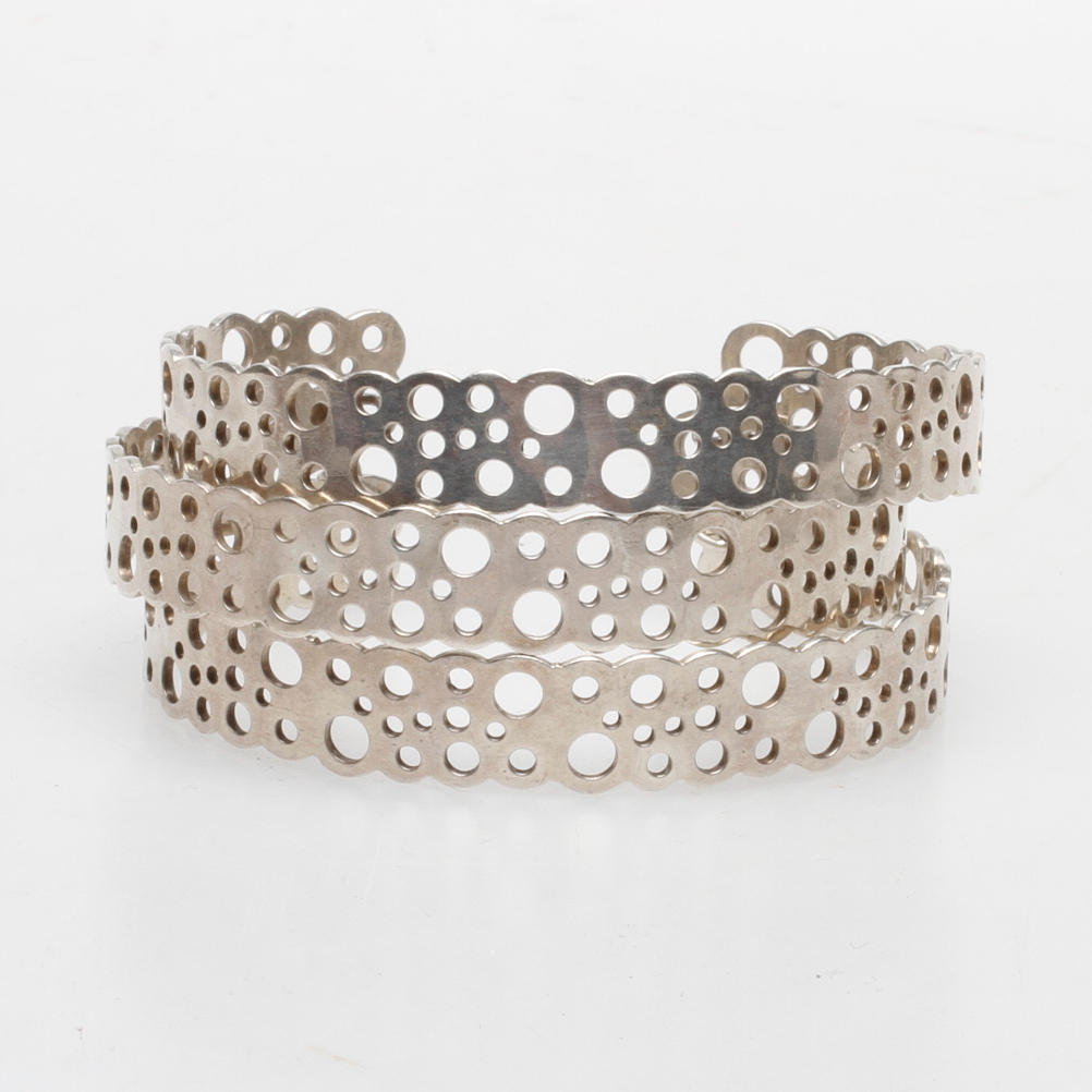 ARMBAND, silver, design Liisa Vitali för Nestor Westerback, Finland, 1972.