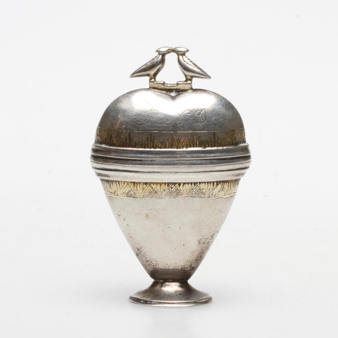 LUKTDOSA, silver, allmoge, 1700/1800-tal.