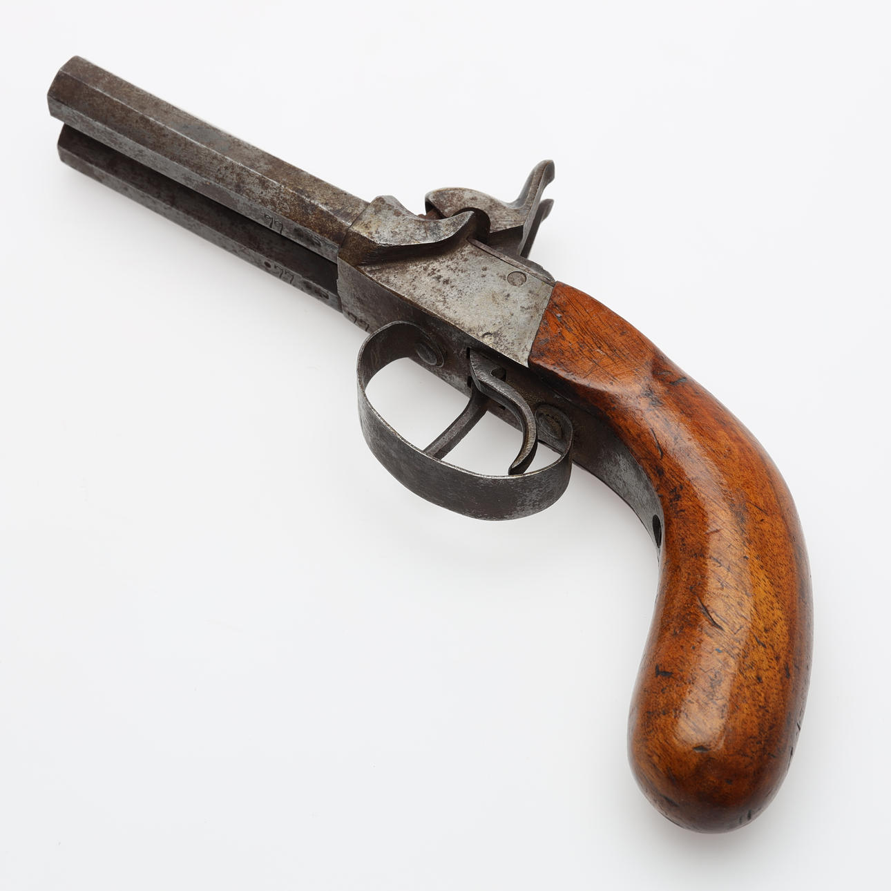 A double-barreled pistol, stamped, 19th century. Weapons & Militaria ...