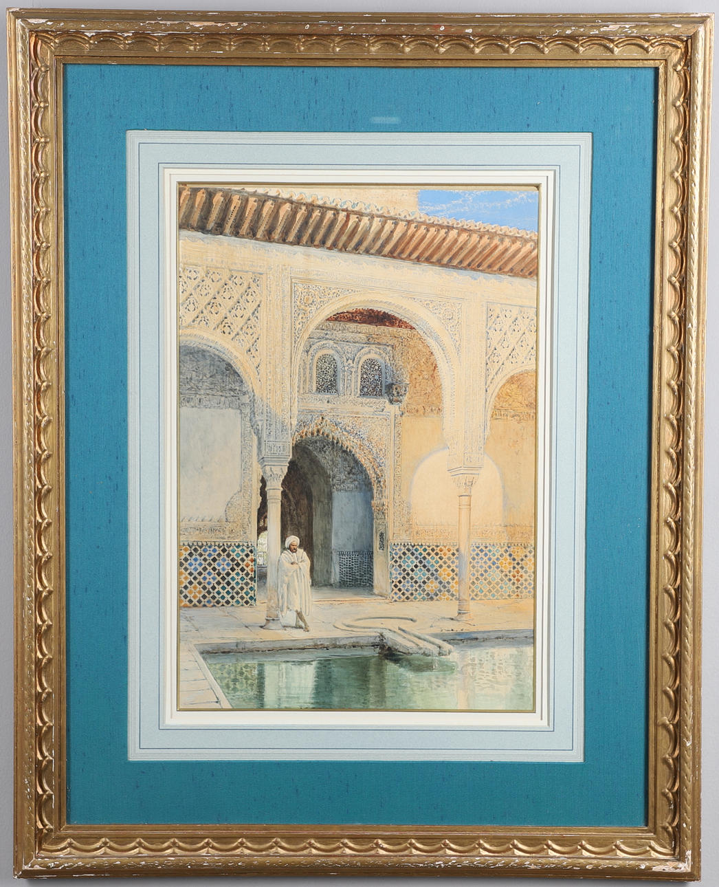 HENRY STANIER (C.1832-1892). A FIGURE BY A POOL AT THE ALHAMBRA.