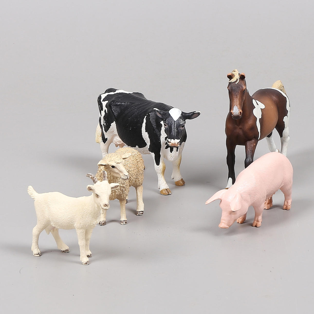 SCHLEICH, fem plastdyr, 1900/2000'erne.