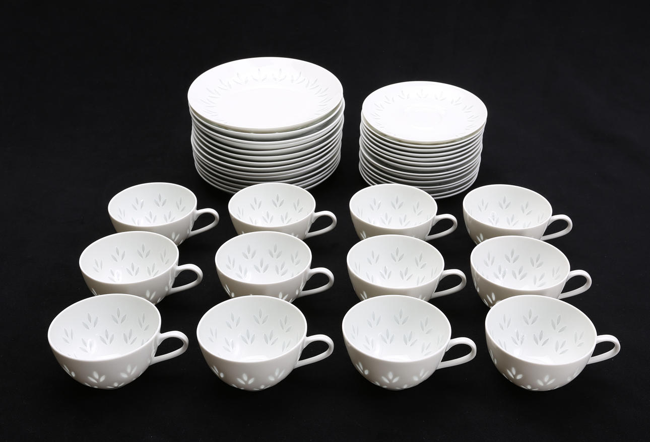 KAFFESERVIS, 42 delar, risporslin, Friedl Holzer Kjellberg, Arabia, Finland, 1900-tal.