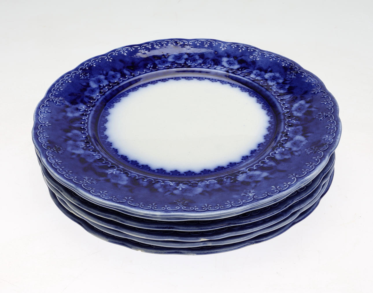 TALLRIKAR, 6 st, opak, Gustafsberg, märkt 1913.