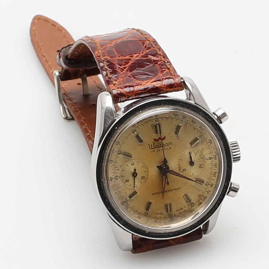 HERRARMBANDSUR, Waltham Cronograph, 1950/60-tal.