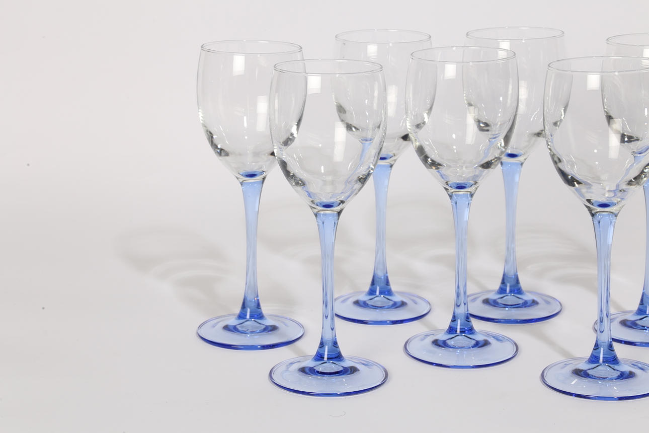 CIRCA 1960 SET OF SEVEN LUMINARC AZUR WINE GLASSES. Glass - Other ...