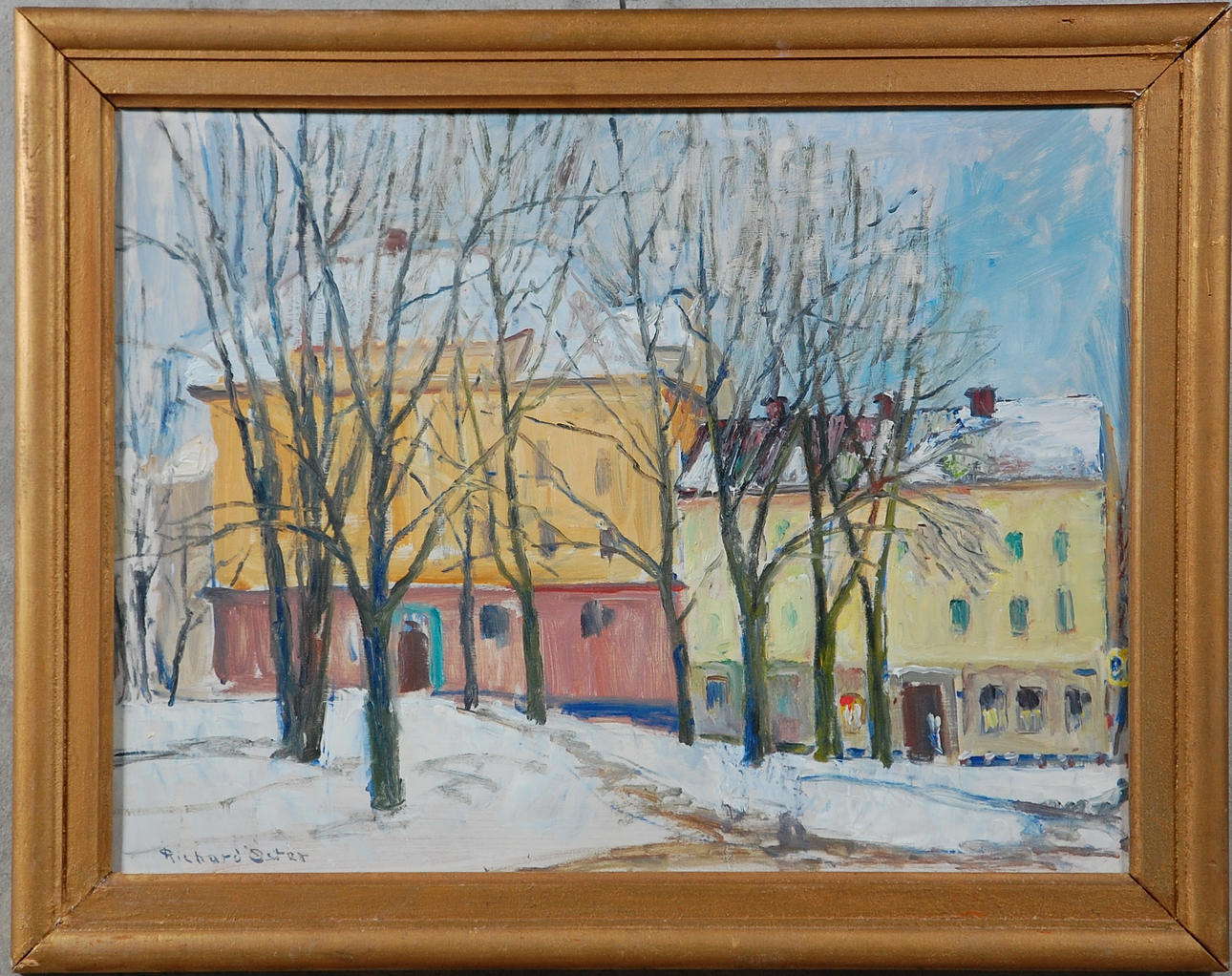 RICHARD ÖSTER. 1916-1978, olja på pannå, Uppsalamotiv, signerad.