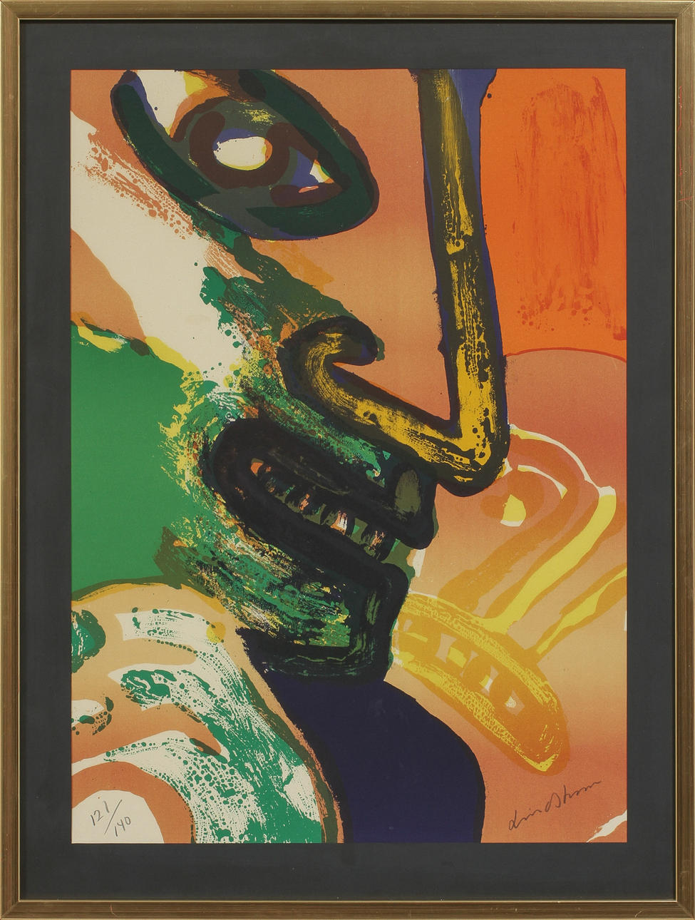 BENGT LINDSTRÖM. Figurkomposition, färglitografi, signerad och numrerad 121/140.