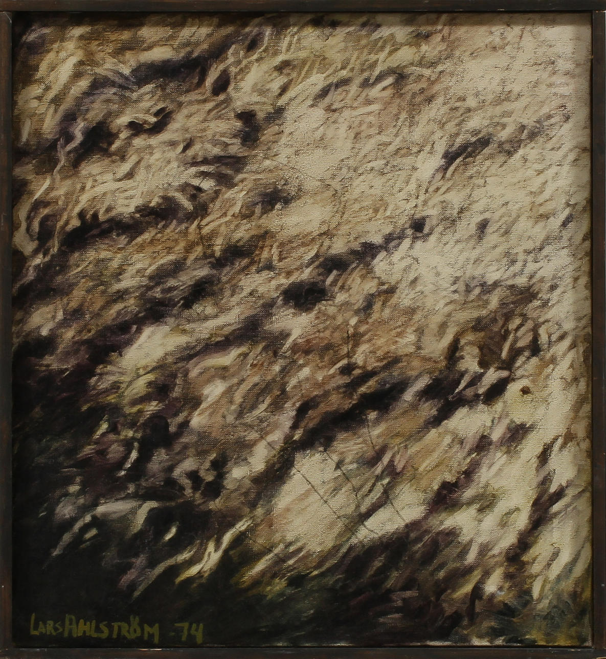 LARS AHLSTRÖM. "Gräs i rörelse", olja på duk, signerad och daterad 74.