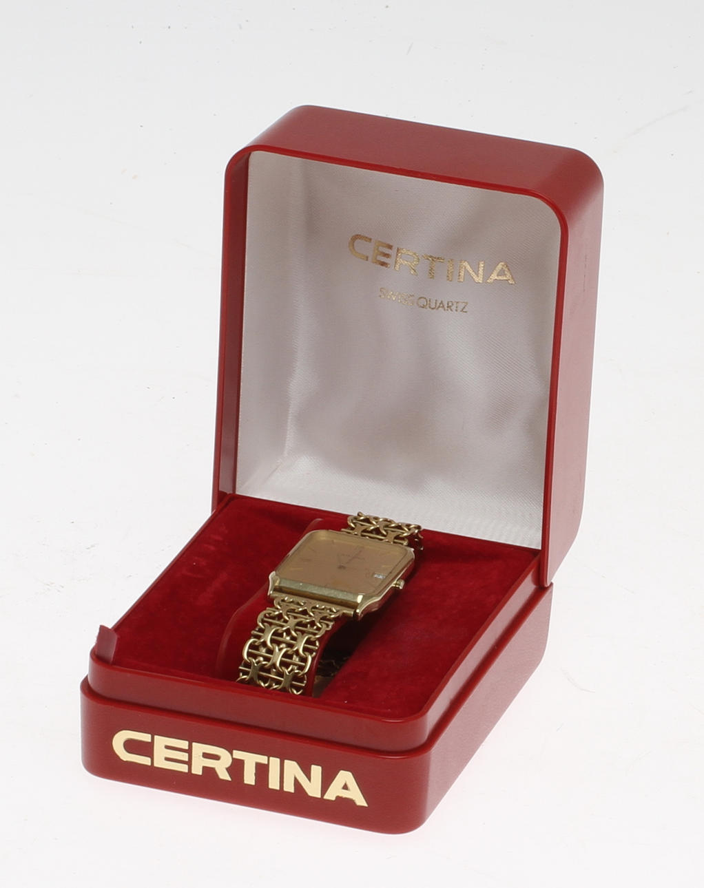 HERRARMBANDSUR, Certina, boett 14k guld samt armband 18k guld. Total vikt (exkl verk, inkl glas) ca 45,8 gram.