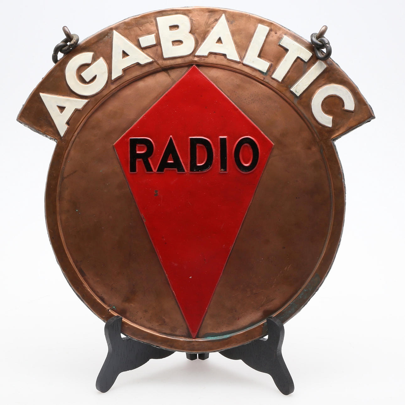 REKLAMSKYLT, koppar, AGA-BALTIC Radio, 1900-tal.