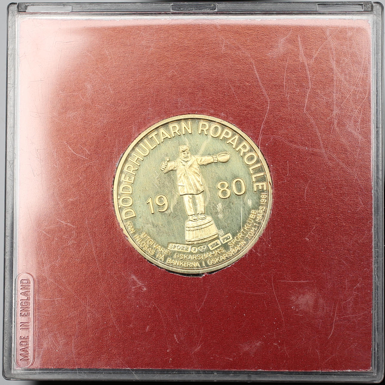 GULDMYNT OSKARSHAMNS LOKALMYNT 1981, vikt 10 g.