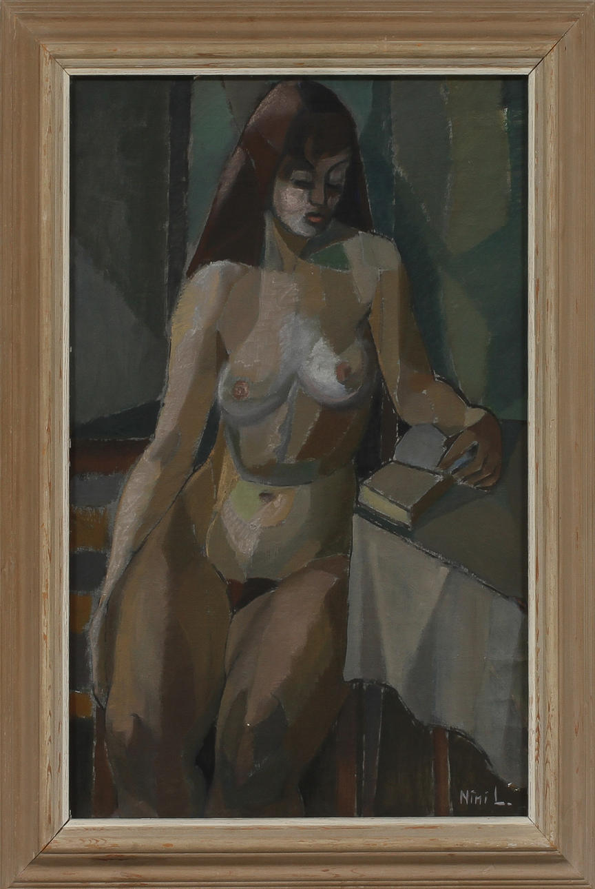 INGRID NINI LANDGREN. Modell, olja på duk, signerad.